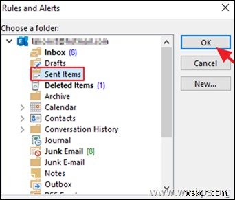Cách thay đổi nơi lưu trữ email Đã gửi cho tài khoản IMAP trong Outlook 2016/2019.