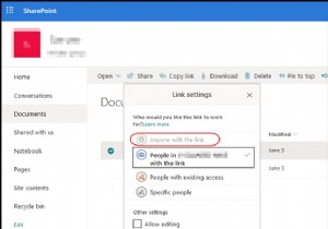 Khắc phục:Bất kỳ ai có tùy chọn liên kết đều bị Greyed Out trên SharePoint (Solved)