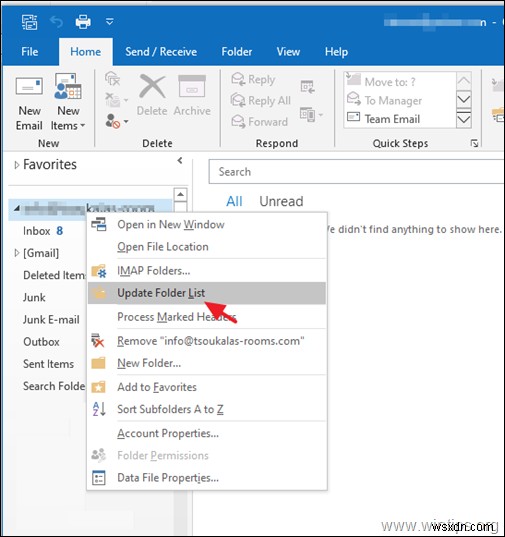 Khắc phục:Thư mục IMAP không hiển thị trong Outlook Pane. (Đã giải quyết)