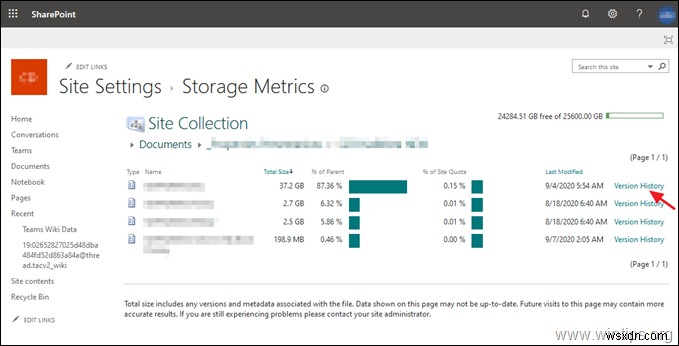 Khắc phục:SharePoint Sắp hết dung lượng. Trang web này sắp hết dung lượng lưu trữ.