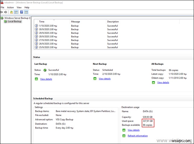 Cách xóa bản sao lưu Windows Server trên Server 2016/2012.