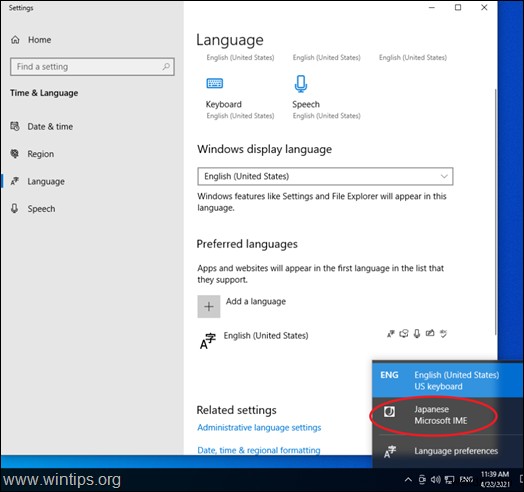 Khắc phục:Không thể xóa ngôn ngữ bàn phím trong Windows 10