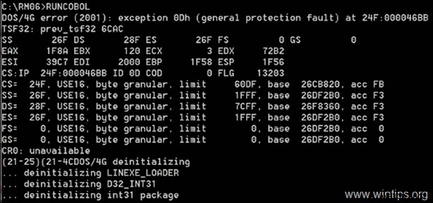 Khắc phục:Lỗi DOS / 4G 2001 ngoại lệ 0Dh trên Windows 10 (Đã giải quyết)