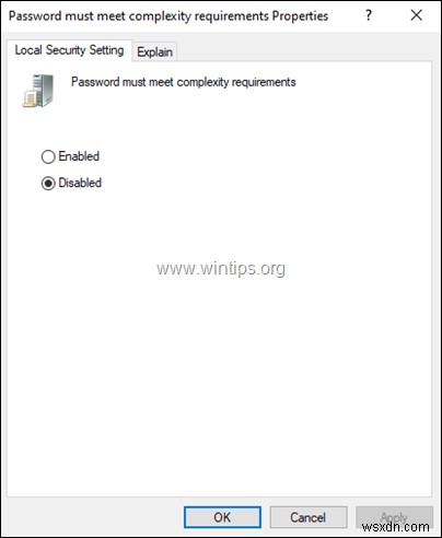 Khắc phục:Mật khẩu được cung cấp không đáp ứng yêu cầu đối với mật khẩu trên Windows 10 (Solved)