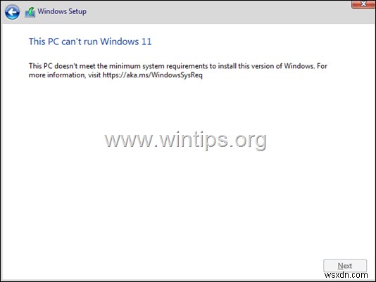 Cách cài đặt Windows 11 từ USB trên thiết bị TPM v1.2.
