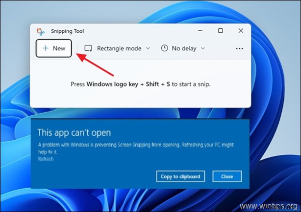 Khắc phục:Lỗi công cụ Snipping Ứng dụng này không thể mở trong Windows 11 (Solved)