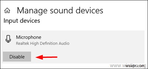 Cách tắt hoặc bật micrô trên Windows 10.