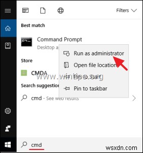 Cách chạy CMD với tư cách quản trị viên trong Windows 10.