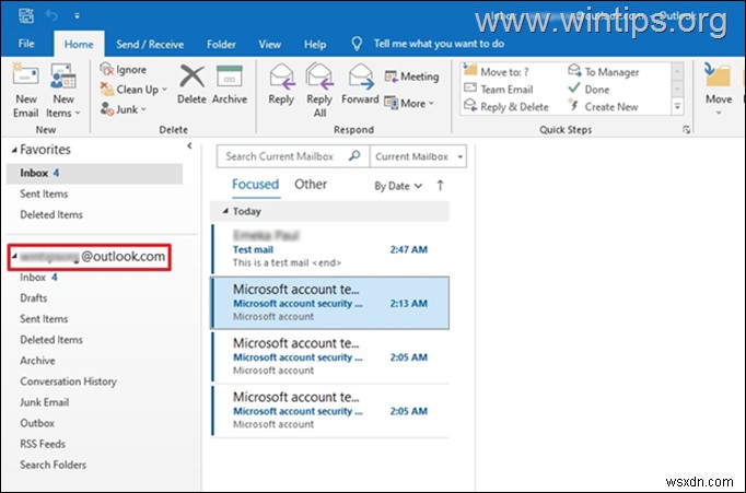 Cách thiết lập Outlook.com với Xác minh 2 bước trong ứng dụng Outlook cho Máy tính để bàn.