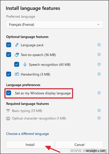 Cách thay đổi ngôn ngữ hiển thị của Windows 11.