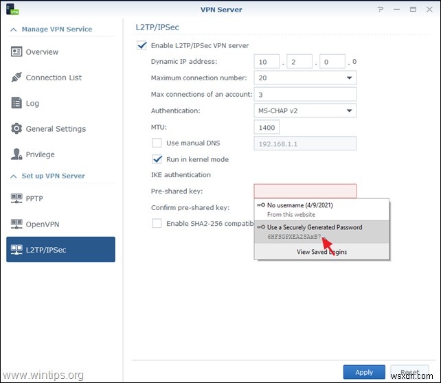 Cách thiết lập NAS Synology làm máy chủ VPN (L2TP) &Cách truy cập từ máy khách.