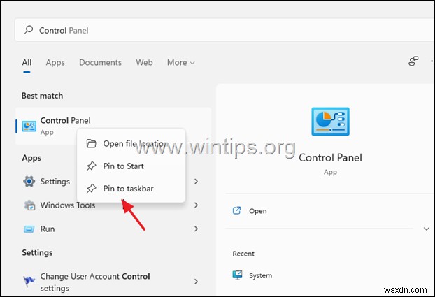 Cách mở Control Panel trong Windows 11