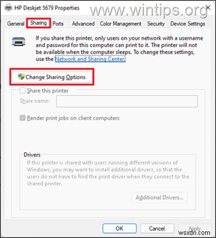 Cách chia sẻ máy in với máy tính khác trong Windows 11.