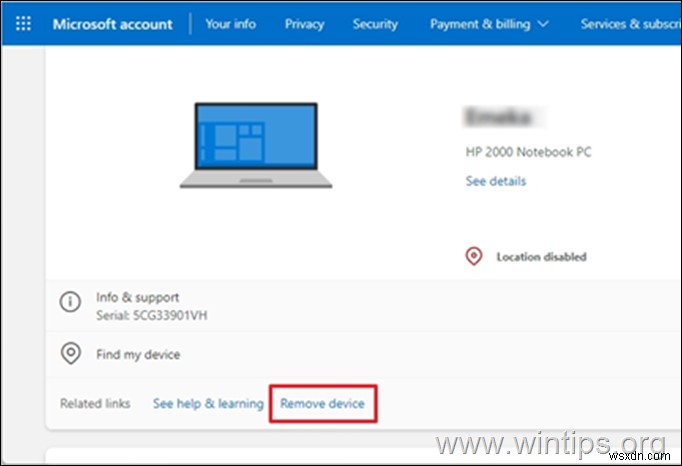 Khắc phục:Không thể xóa tài khoản Microsoft vì thiếu nút XÓA trong Windows 10/11.