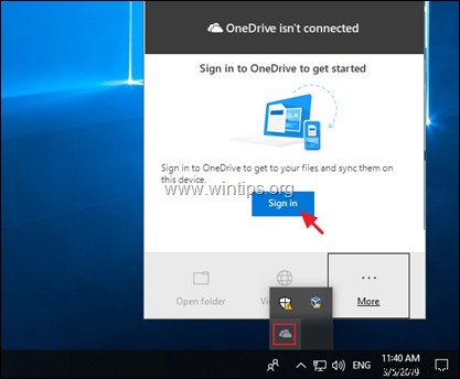 Cách đặt lại ứng dụng OneDrive trên Windows 10.