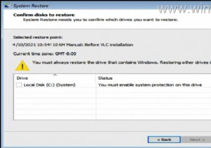 Khắc phục:Bạn phải bật tính năng bảo vệ hệ thống trên ổ đĩa này trong Khôi phục hệ thống từ WinRE.