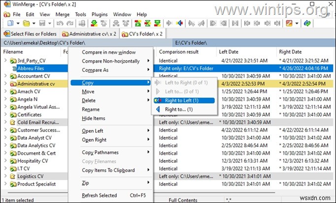 Cách so sánh thư mục và tệp trong Windows 10. 