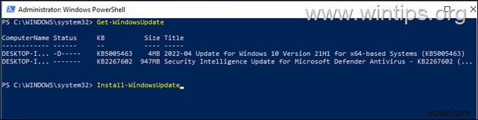 Cách chạy Windows Update từ Command Prompt hoặc PowerShell trong Windows 10/11 &Server 2016/2019.