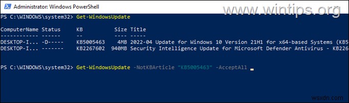 Cách chạy Windows Update từ Command Prompt hoặc PowerShell trong Windows 10/11 &Server 2016/2019.