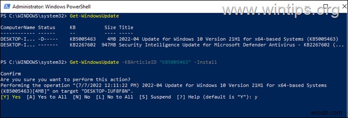 Cách chạy Windows Update từ Command Prompt hoặc PowerShell trong Windows 10/11 &Server 2016/2019.