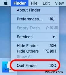 Cách thêm lối tắt menu để tắt máy tìm kiếm MacOS