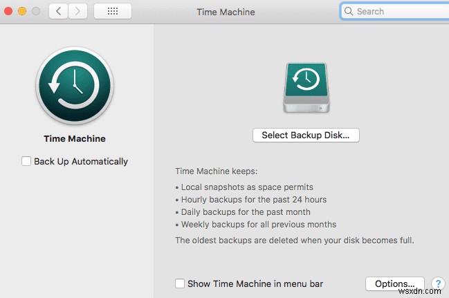 Sao lưu máy Mac của bạn bằng Time Machine