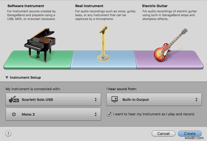 Cách ghi nhạc cụ qua giao diện âm thanh trong Mac OS X