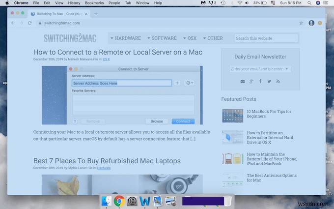 Cách chụp ảnh màn hình trên Mac OS bằng phím tắt 