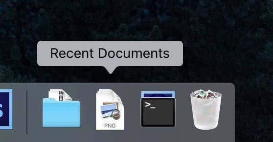 Cách truy cập các mục gần đây từ đế MacOS