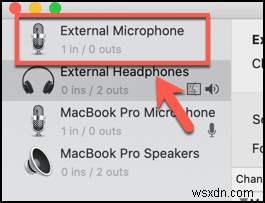 Sử dụng đầu vào âm thanh đầu dòng trên máy Mac