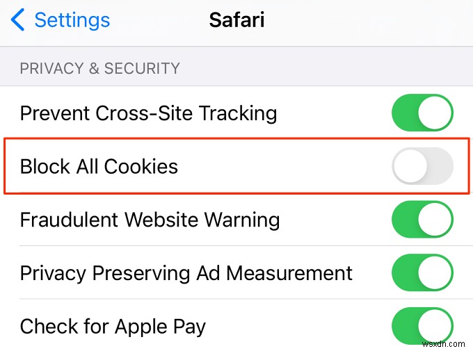 Cách bật cookie trên iPhone