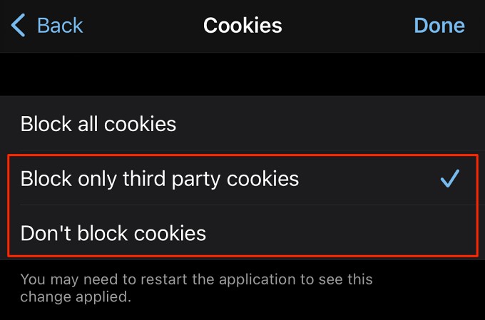 Cách bật cookie trên iPhone