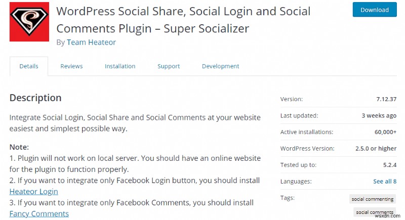 Plugin Fake Super Socializer [Thêm tệp ICO giả và kích hoạt quảng cáo giả] trong các trang web WordPress