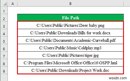 Cách lấy tên tệp từ đường dẫn trong Excel (6 phương pháp đơn giản)