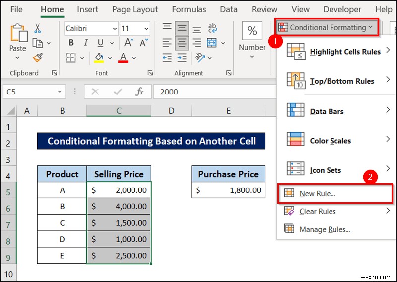 Định dạng có điều kiện với công thức trong Excel