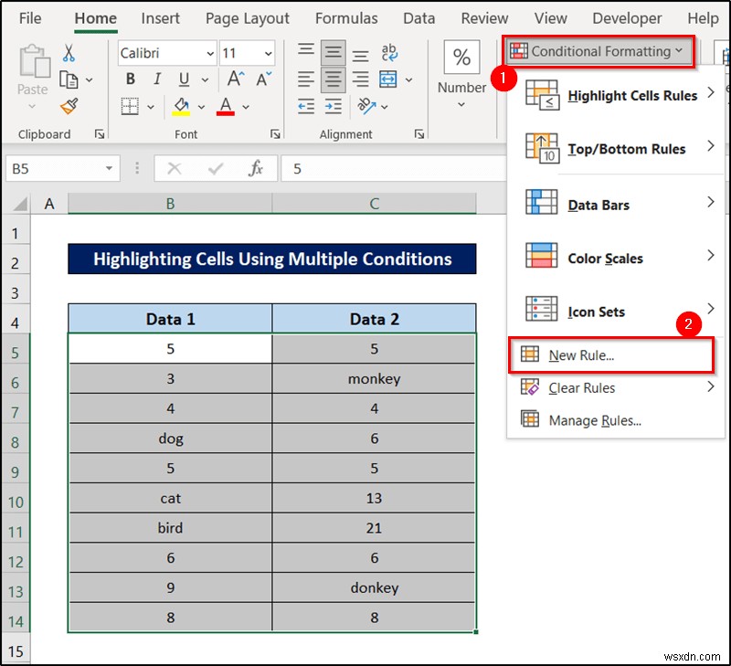 Định dạng có điều kiện với công thức trong Excel