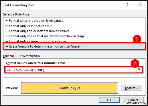 Định dạng có điều kiện với công thức trong Excel