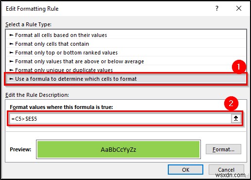 Định dạng có điều kiện với công thức trong Excel