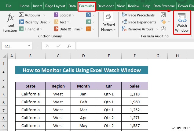 Cách theo dõi ô bằng Excel Watch Window (Hướng dẫn dễ dàng)