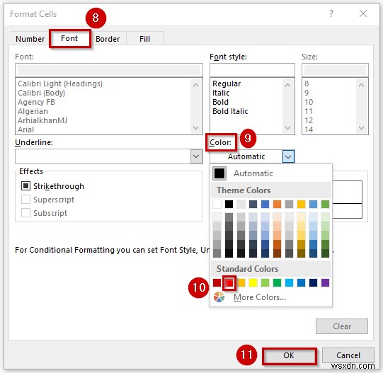 Cách tạo số âm thành màu đỏ trong Excel (4 cách dễ dàng)