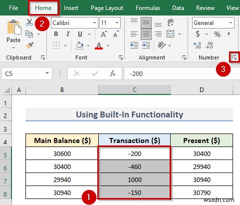 Cách tạo số âm thành màu đỏ trong Excel (4 cách dễ dàng)