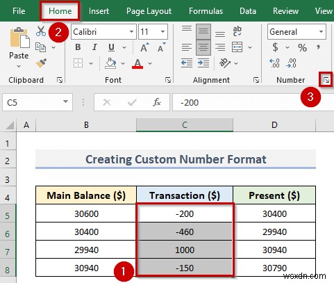 Cách tạo số âm thành màu đỏ trong Excel (4 cách dễ dàng)