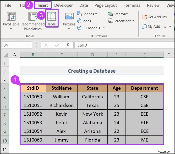 Cách tạo cơ sở dữ liệu trong Excel (với các bước đơn giản)