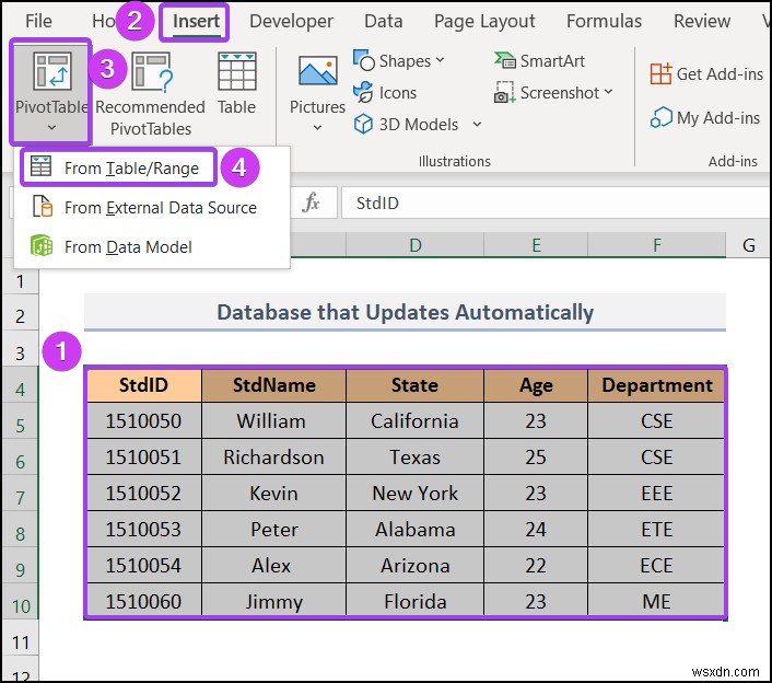 Cách tạo cơ sở dữ liệu trong Excel (với các bước đơn giản)