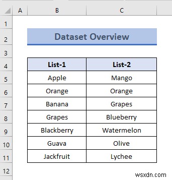 Cách so sánh hai cột để tìm sự khác biệt trong Excel