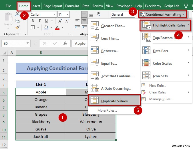 Cách so sánh hai cột để tìm sự khác biệt trong Excel