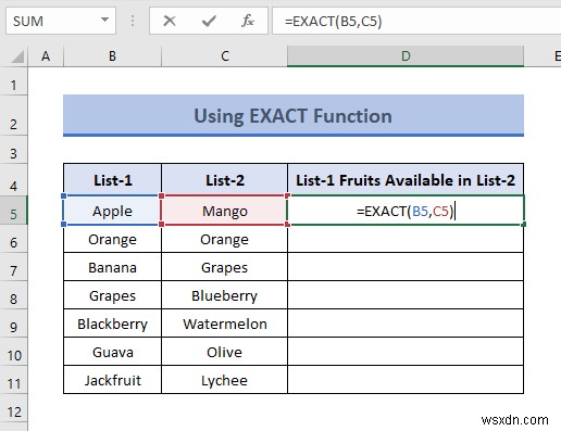 Cách so sánh hai cột để tìm sự khác biệt trong Excel