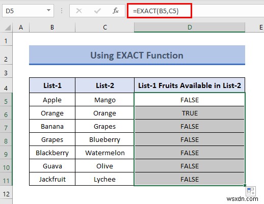 Cách so sánh hai cột để tìm sự khác biệt trong Excel