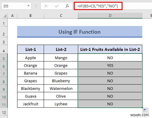 Cách so sánh hai cột để tìm sự khác biệt trong Excel