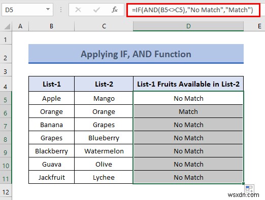 Cách so sánh hai cột để tìm sự khác biệt trong Excel